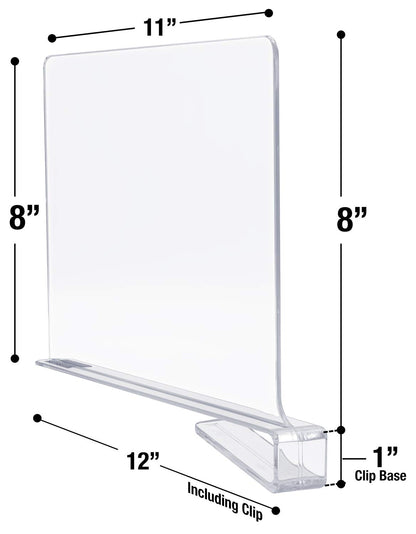Sorbus 6 Acrylic Shelf Dividers for Closets organization Shelves, Organizer for Clothes shelf, Linens, Purse Separators, Clear Acrylic Dividers separator for Closets, Kitchen Cabinets Bedroom (6-Pack)