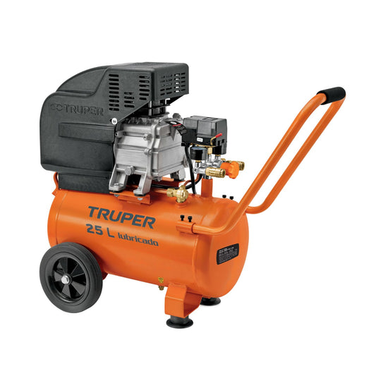 Truper COMP-25LT, Compresor de aire, lubricado, potencia máxima, 3 HP, 120 V, horizontal 25 L