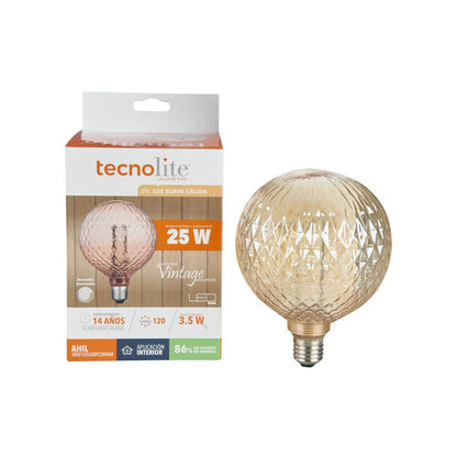 Tecnolite Foco LED Vintage Filamento 3W E27 Luz Cálida - Rombos
