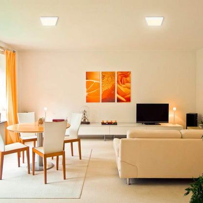 Tecnolite - Lámpara LED de Techo, Color Blanco, Luminario Cuadrado para Sobreponer, Luz Cálida Suave, 20 W