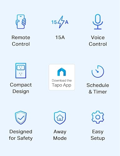 TP-Link - Tapo Smart Plug Mini 15A, enchufe Wi-Fi para el hogar inteligente, configuración superfácil, compatible con Alexa y Google Home, no requiere hub, certificado UL