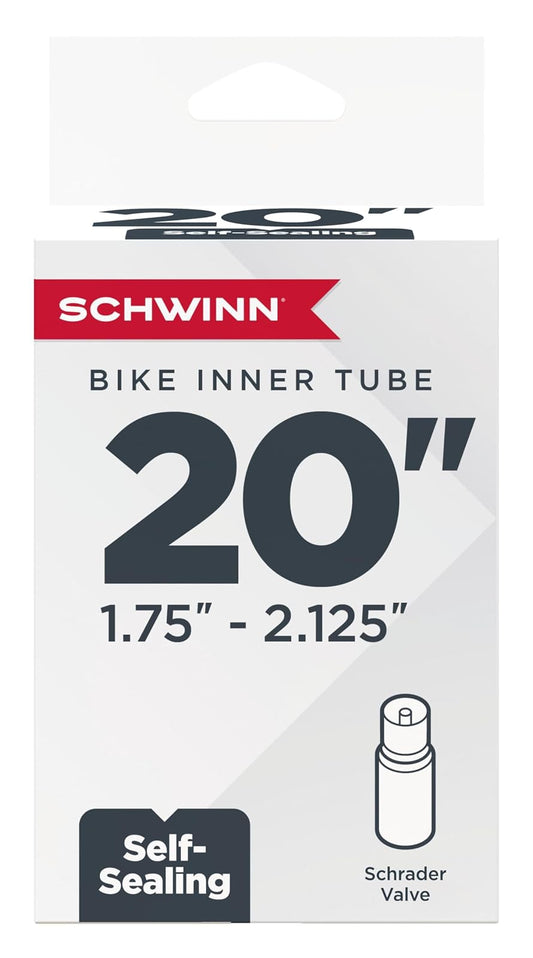 Schwinn - Tubo de Repuesto para neumáticos de Bicicleta, 20 x 1.7-2.1 Pulgadas, autosellado, válvula Schrader, construcción Duradera, Repuesto para neumáticos de Bicicleta BMX de 20 Pulgadas, niños o