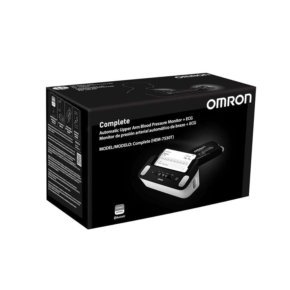OMRON Complete – Baumanómetro de Presión Arterial y Electrocardiograma (ECG) 2 en 1 para Brazo, Validado Clínicamente, con Conectividad Bluetooth y App Gratuita – Ideal para Uso en Casa