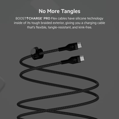 Belkin CAB011bt3MBK Cable Pro Flex USB-C a USB-C con correa 3M Negro