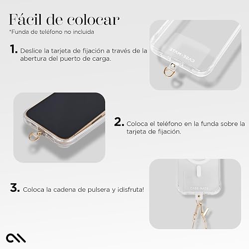 Case-Mate - Correa cruzada para teléfono celular, correa para teléfono celular con manos libres, dije de teléfono, soporte para cadena de cuello para iPhone 14 Pro Max/ 13 Pro Max/ 12 Pro Max/ 11/S23, color dorado