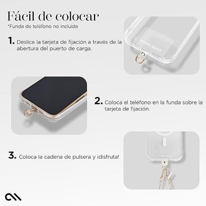Case-Mate - Correa cruzada para teléfono celular, correa para teléfono celular con manos libres, dije de teléfono, soporte para cadena de cuello para iPhone 14 Pro Max/ 13 Pro Max/ 12 Pro Max/ 11/S23, color dorado