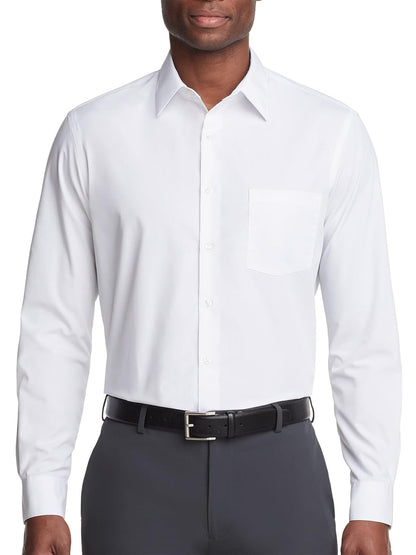 Van Heusen Camisa de Vestir Manga Larga para Hombre, Ajuste Regular - Blanco - 16cm Cuello 32cm-33cm Manga