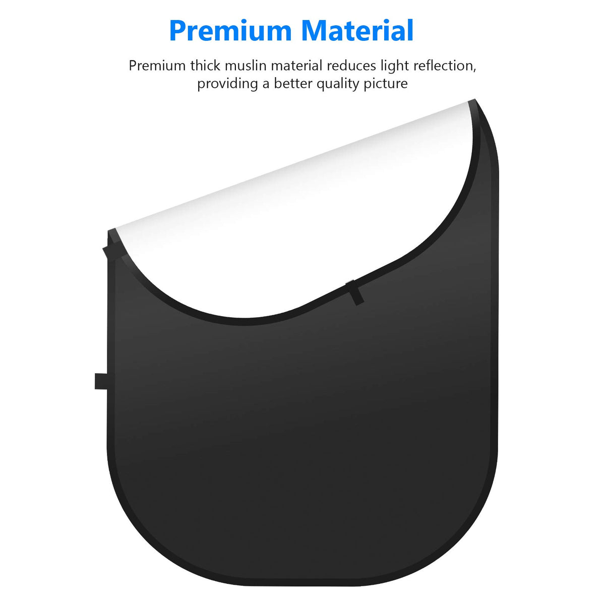 NEEWER Chromakey Backdrops, Double Sided Negro Screen y Blanco Screen | 2 in 1, Plegable Reversible , para Fotografía, Gaming y Streaming en Vivo, 5'×6.6'/1.5m×2m, Negro/Blanco