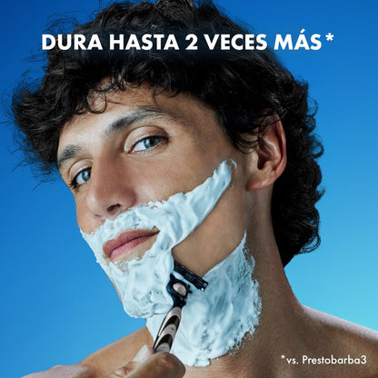 GILLETTE Mach3, Cartucho de Rastrillo para Afeitar, 4 Repuestos con 3 Hojas para Rasurar la Barba, Afeitado al Ras, Rastrillo para Hombre