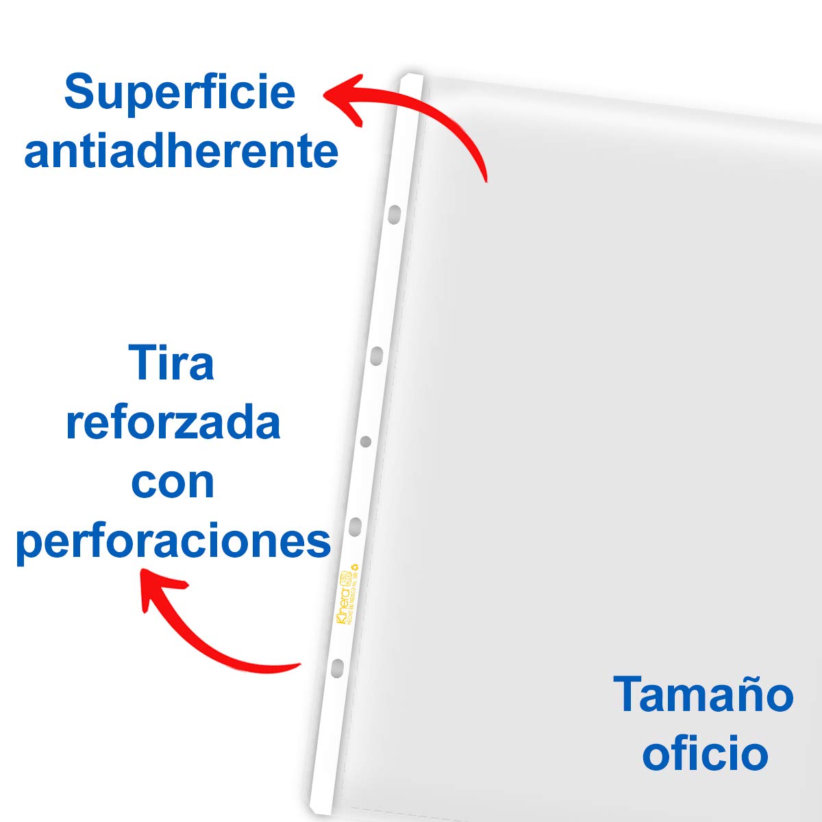 Azor Protectores De Hojas 50 Piezas Tamaño Oficio Kinera 302.363