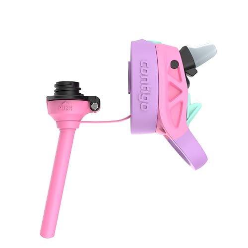 Contigo Botella de Agua para Niños Acero Inoxidable 285 ML Azalea con Popote Aubrey Antiderrames Duradero y Resistente