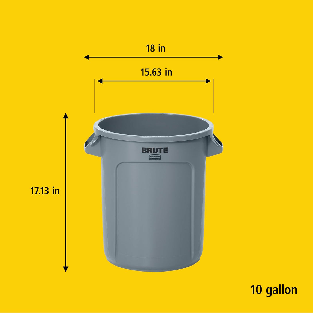 Rubbermaid Commercial Products BRUTE® – Contenedor para Recolección de Residuos con Manijas Ergonómicas, Bote que no se Decolora, Deforma ni Agrieta, Capacidad de 37 L, Azul 1779699