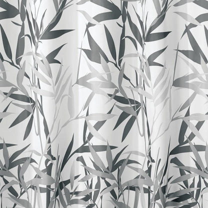 interDesign Anzu Cortina de Ducha | Cortina de baño Lavable a máquina de 183 x 183 cm | Cortinas Modernas con Estampado Floral para bañera o Plato de Ducha | Poliéster Gris