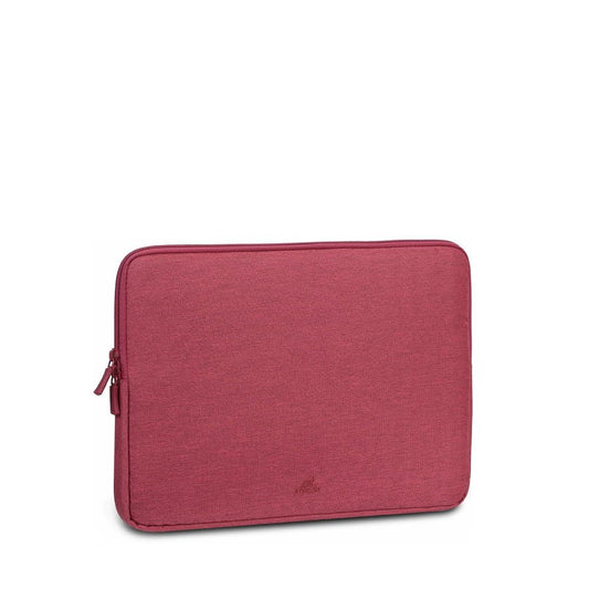 Rivacase 7703 Elegante Funda Roja p MacBook Pro 14 o Ultrabook 13.3". Fabricada con RPET Ecológico Reciclado, Resistente al Agua, Doble Cierre, Protección contra Golpes Accidentales Colección Suzuka