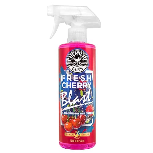 Chemical Guys Fresh Cherry Blast Ambientador y Eliminador de Olores Premium, (ideal para automóviles, camiones, todoterrenos, caravanas, casas, oficinas, dormitorios y más) 473 ml
