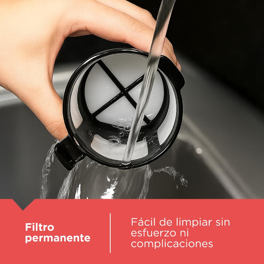 Black+Decker Cafetera Individual con Termo Incluido 16 oz, Filtro Permanente y Apagado Automático CM618