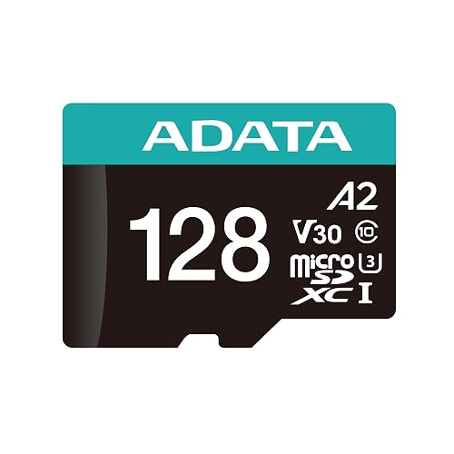 ADATA Premier Pro - Tarjeta de Memoria microSDXC (128 GB, UHS-I, U3, V30, Clase 10, A2, MircoSD, con Adaptador, AUSDX128GUI3V30SA2-RA1)