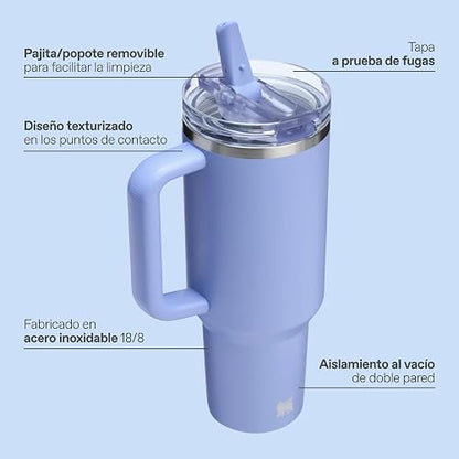 Stanley Quencher ProTour Flip Straw Termo | Pistachio, 1.2 litros, acero inoxidable reciclado, tapa a prueba de fugas