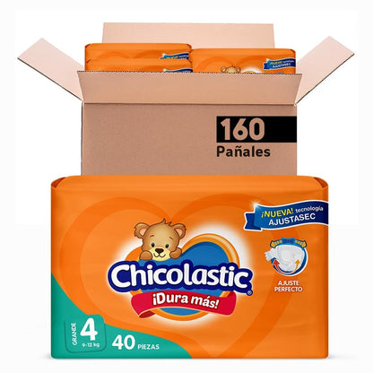 Chicolastic Classic Pañales 160 Pañales, Baby Diapers Boys, Verde (Green), Talla 4 Paquete De Paquete De