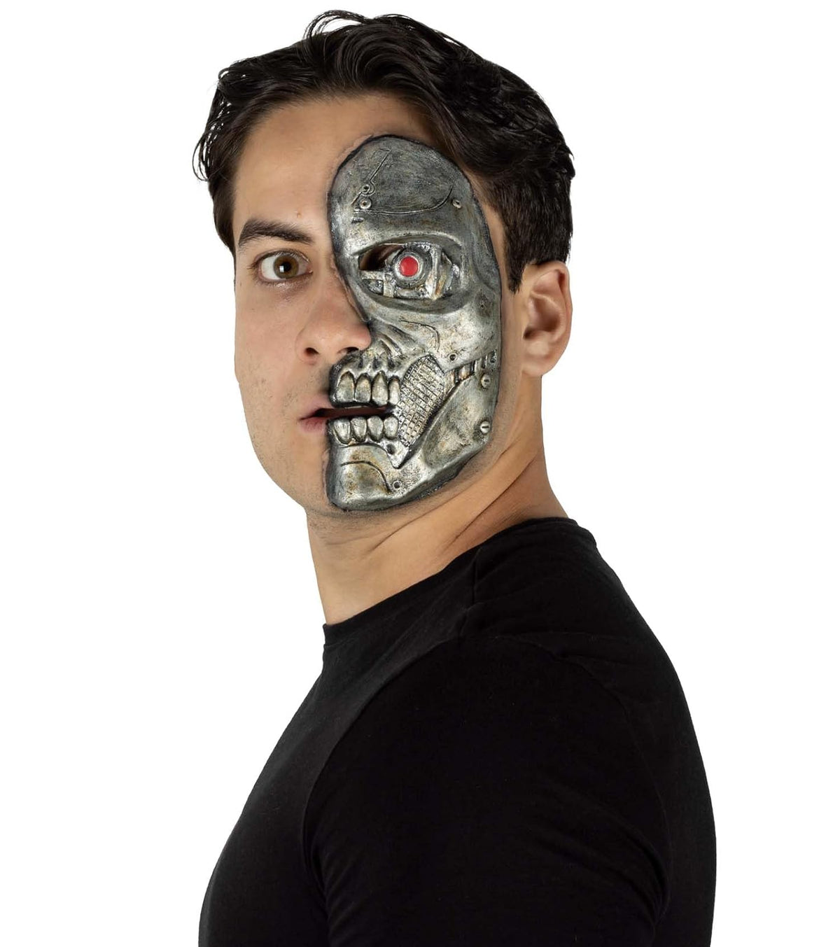 Ghoulish Productions Aplicación De Látex Half Mask Cyborg - Pegatina De Halloween - Ideal Para Maquillajes Decoración Halloween Terror Miedo Fiesta Temática