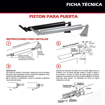 DOGOTULS SH9031 Pistón Cierrapuerta 15-25 Kg Aluminio