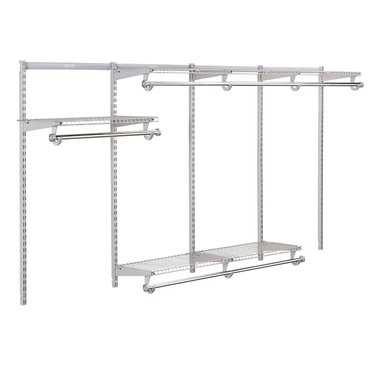 Rubbermaid Configurations - Kit de clóset Personalizado, estantería de Alambre de Metal Ajustable, Acabado de Titanio, Sistema de organización expandible, Hardware Incluido, para clóset del hogar,