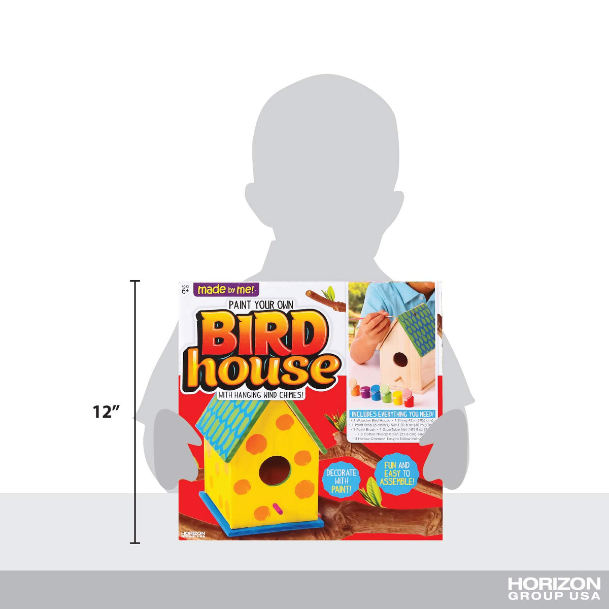 Made By Me Bird House With Wind Chime by Horizon Group USA