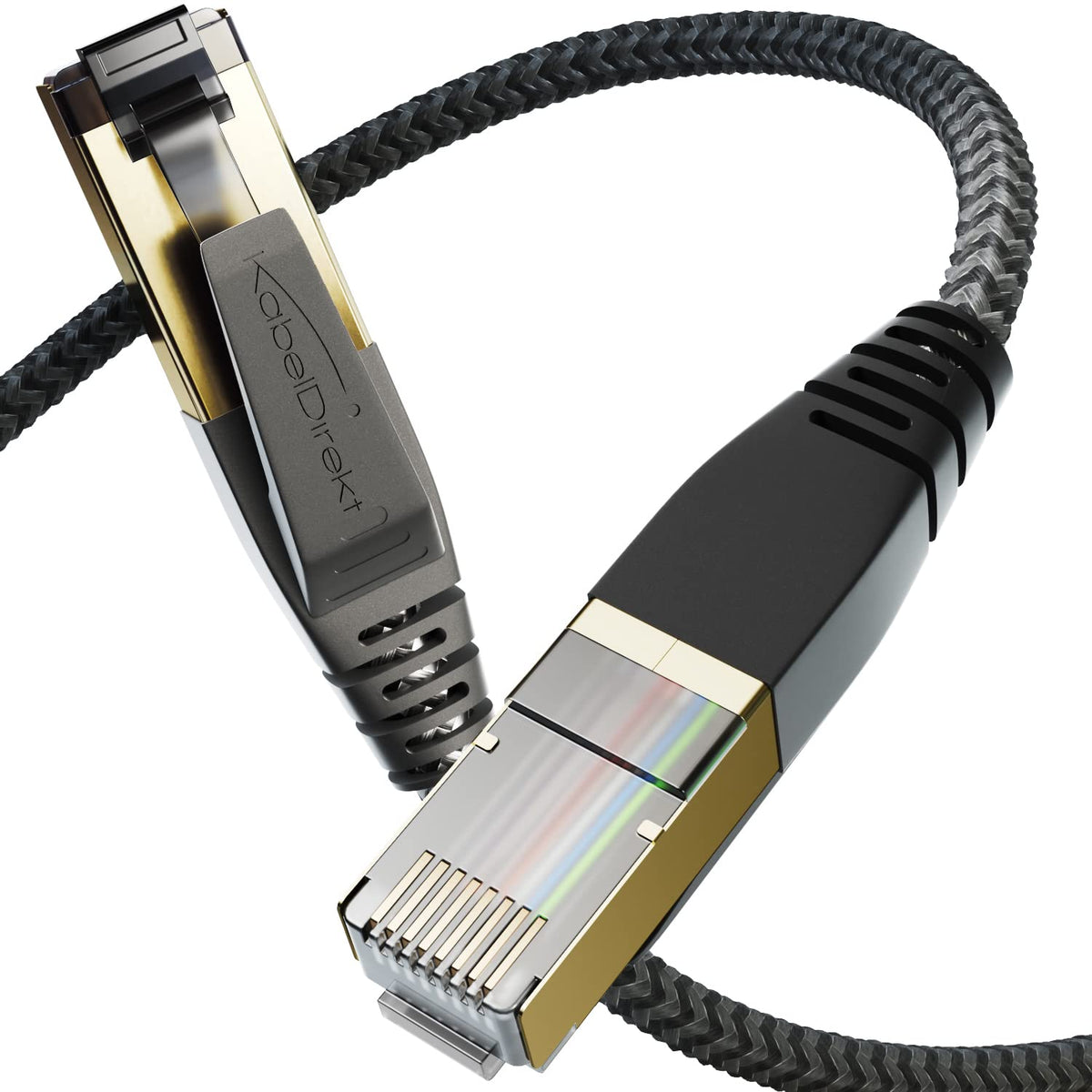 KabelDirekt – Cable Ethernet CAT8 40Gbit/s – 10m/33ft | Transferencia de datos rápida y fiable con este cable Cat 8 (par trenzado, conectores RJ-45): ancho de banda de 2,000 MHz