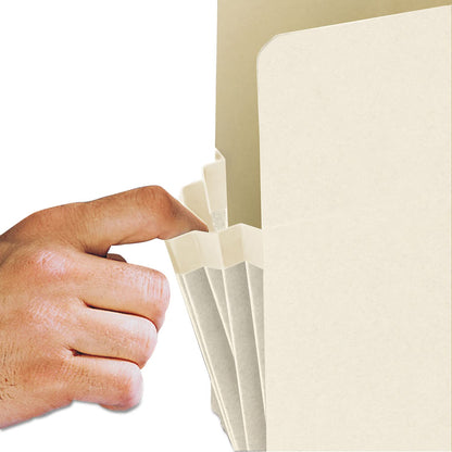 Smead 75114 - Bolsillo para archivos, pestaña reforzada de corte recto, extensión de 1-3/4 pulgadas, tamaño carta, manila, 25 por caja