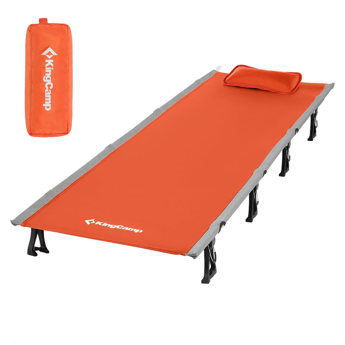 KingCamp - Cuna de Camping, Plegable, portátil, Resistente, Ultraligera, para Adultos, Tienda de campaña, Senderismo, mochilero, Viajes, Interior, Exterior, Interior, Interior, Interior, Campamento - Naranja