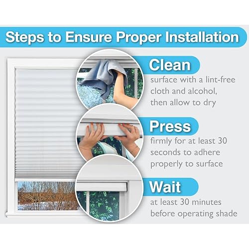Redi Shade No Tools Easy Lift Recortar-at Home - visualización de Tela Plisada sin Cables, para filtrar la luz, Natural, 30 x 64 Pulgadas (se Adapta a Ventanas de 19 a 30 Pulgadas)