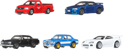 Hot Wheels - Paquete de 5 Automóviles fundidos a presión | Juego de 5 vehículos de juguete a escala 1:64 de la franquicia de películas en embalaje coleccionable