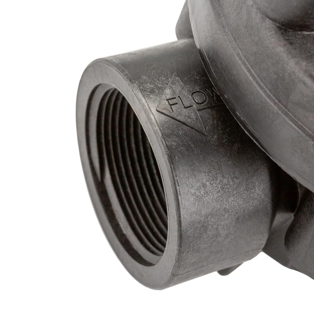 Hunter PGV - Válvula de riego de 1½ pulgadas con control de flujo, diseño combinado de ángulo de globo, cuerpo de plástico resistente, entrada y salida roscada hembra, 20-150 PSI, válvula de riego