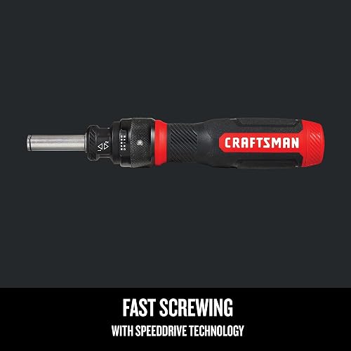 CRAFTSMAN - Destornillador de carraca, SpeedDrive, puntas de doble punta de 2 pulgadas, mango con capacidad para hasta 6 puntas (CMHT68129)