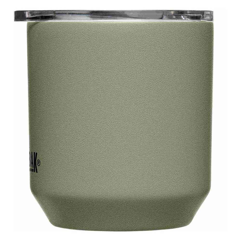 CamelBak Horizon - Vaso de 10 onzas para rocas, vaso de cóctel, acero inoxidable aislado, tapa de tres modos, musgo