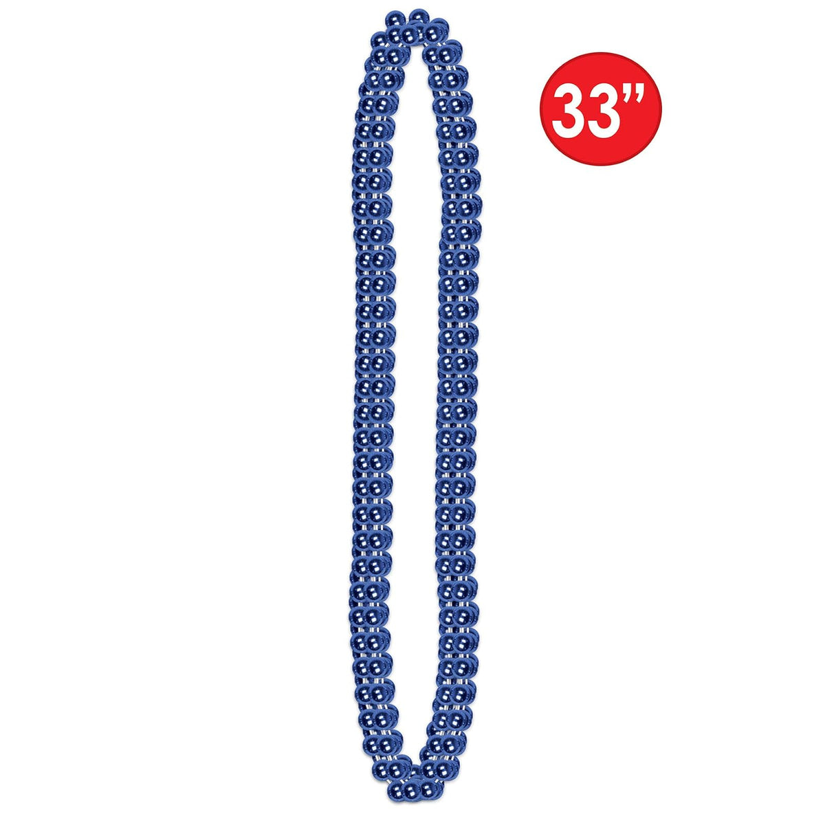Beistle 50570-B One Dozen 33-inch Long Beaded Necklaces, Party Accessory, 7mm Beads, Blue