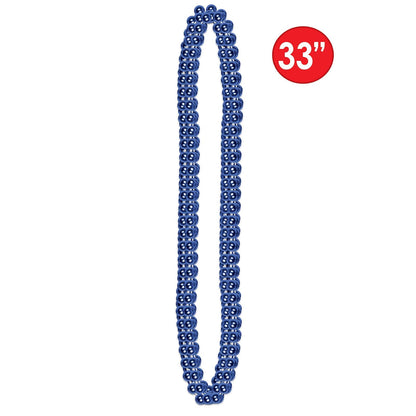 Beistle 50570-B One Dozen 33-inch Long Beaded Necklaces, Party Accessory, 7mm Beads, Blue