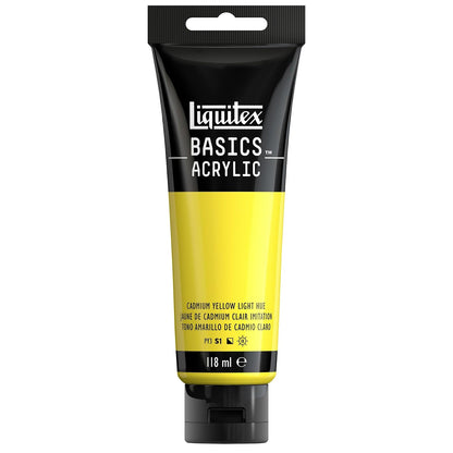 Liquitex Basics Pintura Acrílica para Artistas, Viscosidad Media - Color claro amarillo cadmio - Pinturas acrílicas - 4 oz