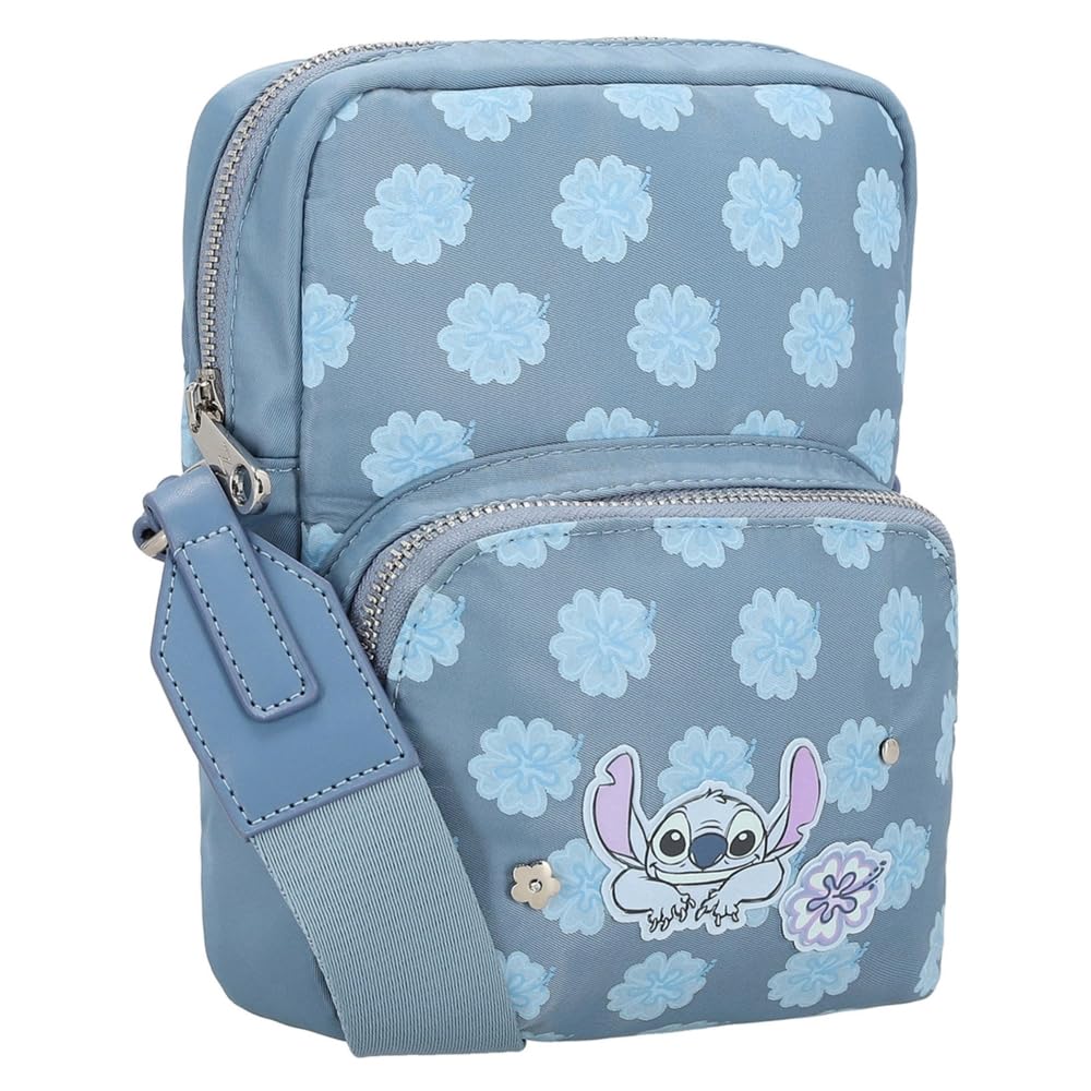 W Capsule Stitch Porta Celular para Mujer Azul Acattootcw | Azul, para mujer, estampado Disney, fabric de textura lisa, 15x7x21 cm