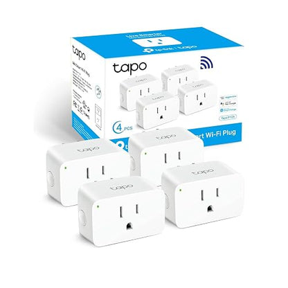 TP-Link - Tapo Smart Plug Mini 15A, enchufe Wi-Fi para el hogar inteligente, configuración superfácil, compatible con Alexa y Google Home, no requiere hub, certificado UL