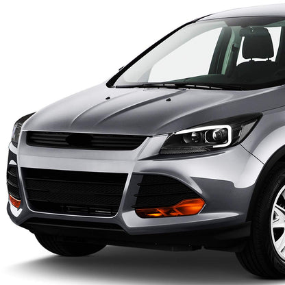 DNA Motoring HL-3D-FESC13-BK-CL1 Faros Delanteros Proyector con Barra LED DRL para Ford Escape 2013-2016, Negro