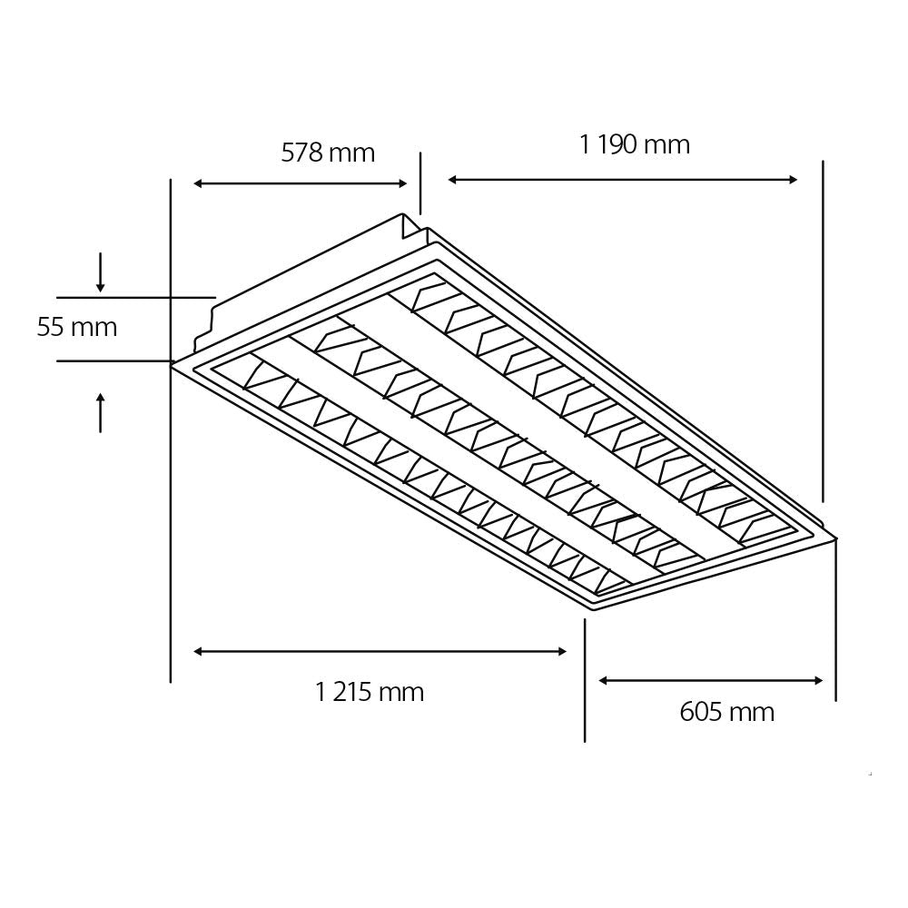 Tecnolite Lámpara Oficina Interior EmpotradoS G5 x 3, Luz Blanca Neutra 48LTLLED3280V40B
