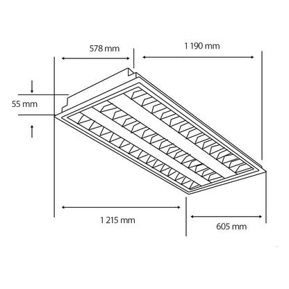 Tecnolite Lámpara Oficina Interior EmpotradoS G5 x 3, Luz Blanca Neutra 48LTLLED3280V40B