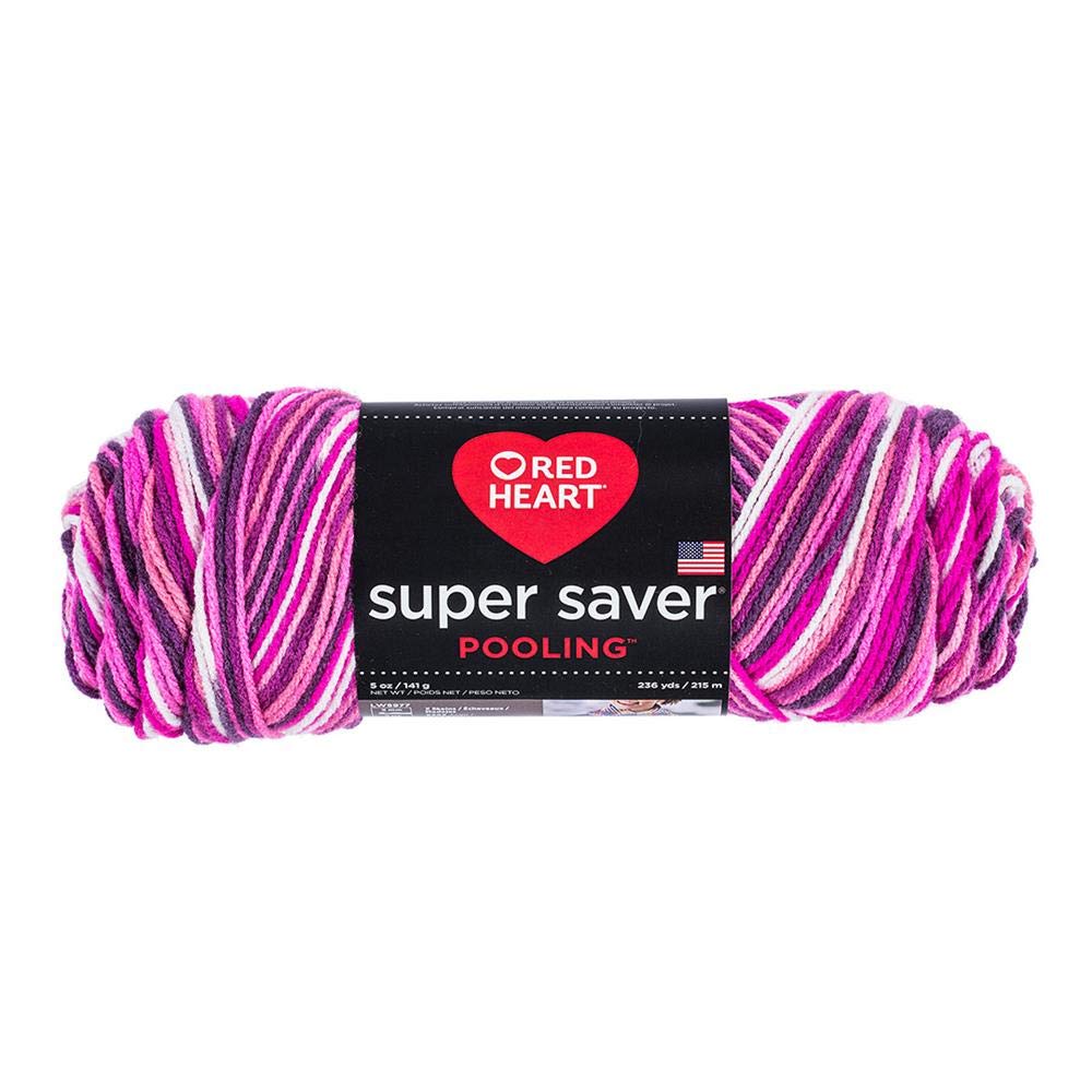 Red Heart Estambre Acrílico Peso Medio Categoría 4 - Berry - Agrupado