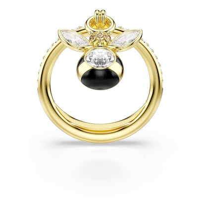 Anillo con motivo Idyllia de Swarovski, cortes mixtos, abeja, multicolor, chapado en oro rosa