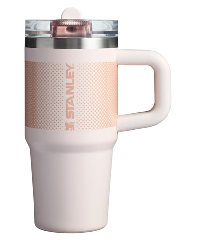 Stanley Quencher ProTour - Vaso con Popote Abatible, Mango Integrado, Acero Inoxidable, Sin BPA - 14 Ounces - Cuarzo Rosa Desvanecimiento