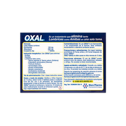 Oxal Antihelmínticos, 2 Tabletas