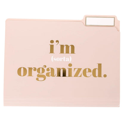 Graphique Designer "I'm Busy" - Carpetas de archivos | Juego de 9 (3 diseños), organizadores de tamaño carta, suministros de oficina decorativos | Cartulina recubierta duradera, Letras de lámina