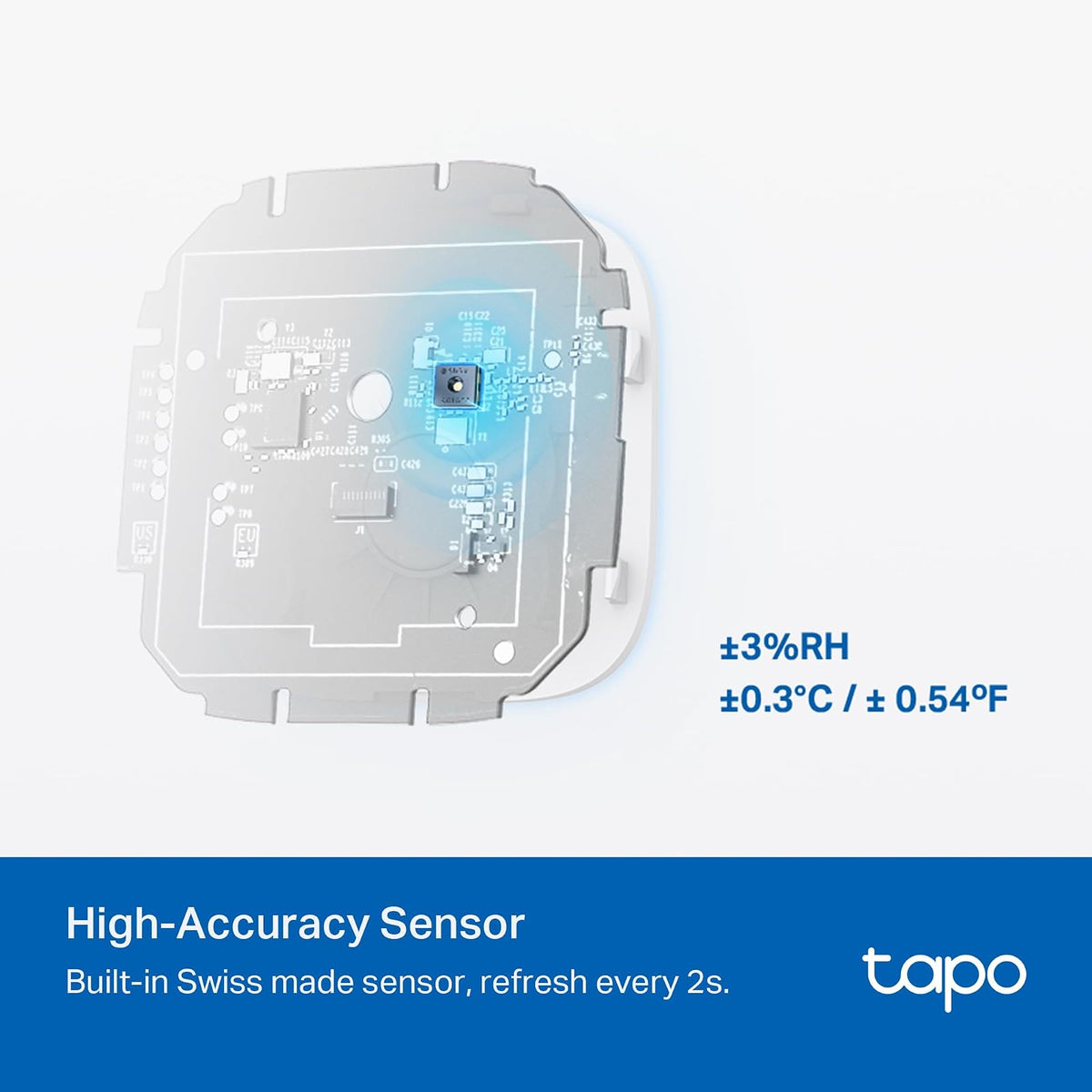 TP-Link Tapo T315 Sensor de temperatura y humedad con pantalla E-Ink de 2.7″, almacenamiento gratuito de datos en la nube para grabar hasta 2 años, compatible con Alexa (Requiere Hub)