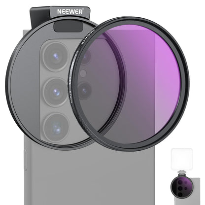 NEEWER Filtro CPL 67mm con Clip para Celular y Zapata Fría - Filtro CPL